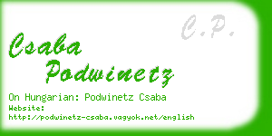 csaba podwinetz business card